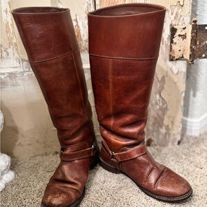 Cole Haan Chestnut Leather Heeled Boots